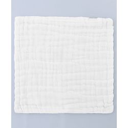 Babyhug 6 Layer Muslin Cotton Wash Cloths for Babies| High Absorbency| Ultra Soft & Baby Safe| Machine Washable| Feeding| Diapering| Newborn Face Towel| Burp Cloth| Wipes Pack of 3 - White