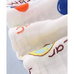 Babyhug 6 Layer Muslin Cotton Wash Cloths for Babies| High Absorbency| Ultra Soft & Baby Safe| Machine Washable| Feeding| Diapering| Newborn Face Towel| Burp Cloth| Wipes Pack of 3 - White