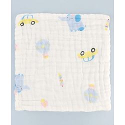 Babyhug 6 Layer Muslin Cotton Wash Cloths for Babies| High Absorbency| Ultra Soft & Baby Safe| Machine Washable| Feeding| Diapering| Newborn Face Towel| Burp Cloth| Wipes Pack of 3 - White