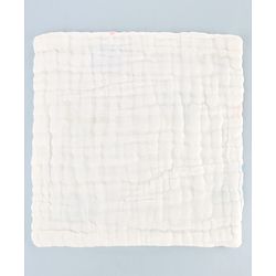Babyhug 6 Layer Muslin Cotton Wash Cloths for Babies| High Absorbency| Ultra Soft & Baby Safe| Machine Washable| Feeding| Diapering| Newborn Face Towel| Burp Cloth| Wipes Pack of 3 - White