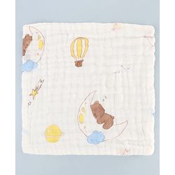 Babyhug 6 Layer Muslin Cotton Wash Cloths for Babies| High Absorbency| Ultra Soft & Baby Safe| Machine Washable| Feeding| Diapering| Newborn Face Towel| Burp Cloth| Wipes Pack of 3 - White