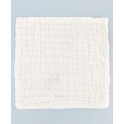 Babyhug 6 Layer Muslin Cotton Wash Cloths for Babies| High Absorbency| Ultra Soft & Baby Safe| Machine Washable| Feeding| Diapering| Newborn Face Towel| Burp Cloth| Wipes Pack of 3 - White