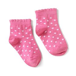 Cute Walk by Babyhug Knit Ankle Length Antibacterial Socks With Polka Dot Design & Stripes Pack Of 3 - Pink & Purple
