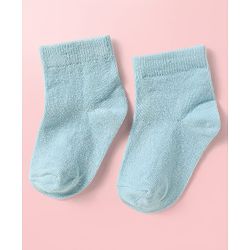 Cute Walk by Babyhug Knit Ankle Length Antibacterial Socks With Vehicle Design Pack Of 3 - Light Blue & White