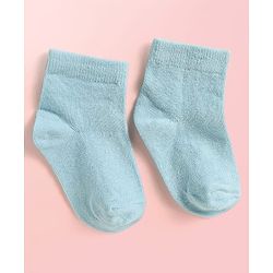 Cute Walk by Babyhug Knit Ankle Length Antibacterial Socks With Vehicle Design Pack Of 3 - Light Blue & White