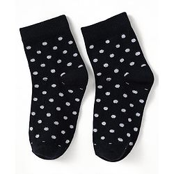 Cute Walk by Babyhug Knit Antibacterial Ankle Length Socks With Polka Dots & Floral Design Pack Of 3 - Pink & Black