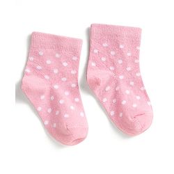 Cute Walk by Babyhug Knit Antibacterial Ankle Length Socks With Polka Dots & Floral Design Pack Of 3 - Pink & Black
