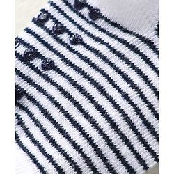 Cute Walk by Babyhug Knit Antibacterial Ankle Length Anti Skid Socks With Stripes Pack Of 3 - Black & White