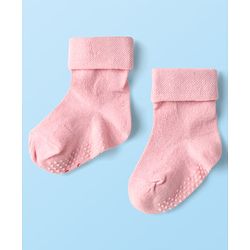 Cute Walk by Babyhug Knit Ankle Length Anti Bacterial Anti Skid Socks with Nautical Design Pack of 3 - Black Pink & White