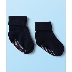 Cute Walk by Babyhug Knit Ankle Length Anti Bacterial Anti Skid Socks with Nautical Design Pack of 3 - Black Pink & White