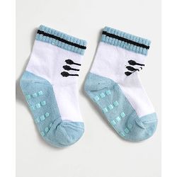 Cute Walk by Babyhug Knit Antibacterial Ankle Length Anti Skid Socks With Shoes Design Pack Of 3 - Red White & Cream