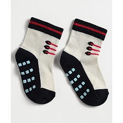 Cute Walk by Babyhug Knit Antibacterial Ankle Length Anti Skid Socks With Shoes Design Pack Of 3 - Red White & Cream