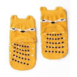 Cute Walk by Babyhug Knit Ankle Length Anti Bacterial Anti Skid Socks with Polka Dot Design & Stripes Pack of 3 - Yellow Mint & White