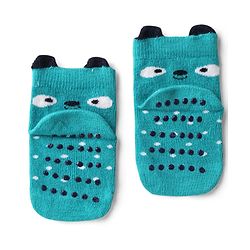 Cute Walk by Babyhug Knit Ankle Length Anti Bacterial Anti Skid Socks with Polka Dot Design & Stripes Pack of 3 - Yellow Mint & White