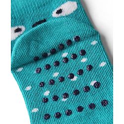 Cute Walk by Babyhug Knit Ankle Length Anti Bacterial Anti Skid Socks with Polka Dot Design & Stripes Pack of 3 - Yellow Mint & White