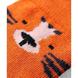 Cute Walk By Babyhug Cotton Knit Ankle Length Anti Bacterial Anti Skid Socks With Animal Print Pack Of 3 - Multi Colour