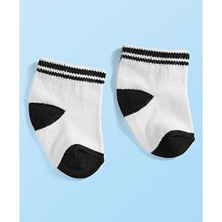 Cute Walk by Babyhug Knit Ankle Length Anti Bacterial Socks with Stripes & Football Design Pack of 5 - Navy Blue & White