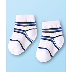 Cute Walk By Babyhug Cotton Knit Ankle Length Anti Bacterial Socks With Design Pack Of 3 - Multi Colour