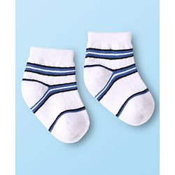 Cute Walk By Babyhug Cotton Knit Ankle Length Anti Bacterial Socks With Design Pack Of 3 - Multi Colour