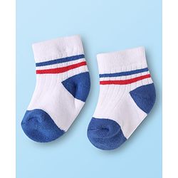 Cute Walk By Babyhug Cotton Knit Ankle Length Anti Bacterial Socks With Design Pack Of 3 - Multi Colour