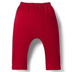 Babyhug 100% Cotton Knit Full Sleeves Christmas Printed Onesie with Leggings & Cap - Red