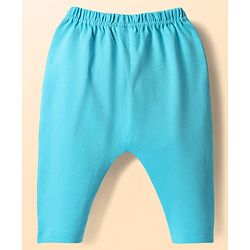 Babyhug Cotton Knit Full Length Diaper Leggings With Stripes & Unicorn Print Pack Of 3 - Light Blue & White