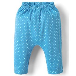 Babyhug Cotton Knit Full Length Leggings With Stripes & Floral Print Pack Of 3 - Light Blue & Dark Pink