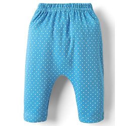 Babyhug Cotton Knit Full Length Leggings With Stripes & Floral Print Pack Of 3 - Light Blue & Dark Pink
