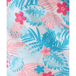 Babyhug Cotton Knit Full Length Leggings With Stripes & Floral Print Pack Of 3 - Light Blue & Dark Pink