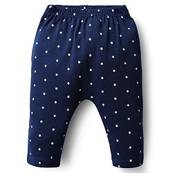 Babyhug Cotton Interlock Knit Full Length Diaper Leggings with Space Theme Print & Stripe Design Pack of 3 - Red & Blue