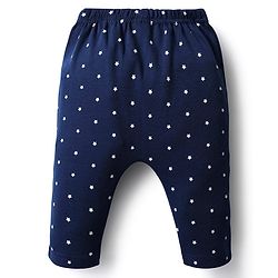 Babyhug Cotton Interlock Knit Full Length Diaper Leggings with Space Theme Print & Stripe Design Pack of 3 - Red & Blue