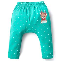 Babyhug Cotton Interlock Knit Full Length Diaper Leggings with Christmas Theme Print Pack of 3 - Red Light Blue & Navy Blue