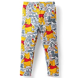 Babyhug Disney Lycra Knit Full Length Leggings with Winnie The Pooh Graphics Pack of 2 - Multicolor