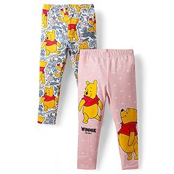 Babyhug Disney Lycra Knit Full Length Leggings with Winnie The Pooh Graphics Pack of 2 - Multicolor