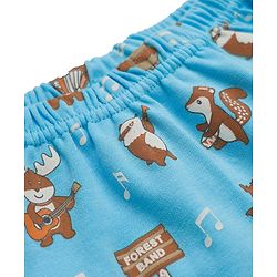 Babyhug Interlock Knit Full Length Diaper Leggings With Stripes Animals & Stars Print Pack Of 3 - Orange Light blue & White