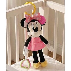 Babyhug Disney 29 cm Minnie Mouse Activity Plush Hanging Toy with Teether, Rattle & Crinkle Ear | Toy for Crib, Stroller & Car Seat | Supports Sensory Development | BIS Certified