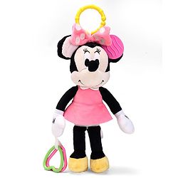 Babyhug Disney 29 cm Minnie Mouse Activity Plush Hanging Toy with Teether, Rattle & Crinkle Ear | Toy for Crib, Stroller & Car Seat | Supports Sensory Development | BIS Certified