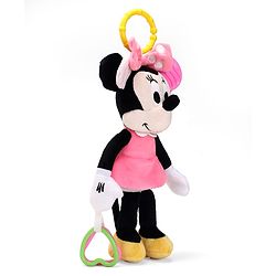 Babyhug Disney 29 cm Minnie Mouse Activity Plush Hanging Toy with Teether, Rattle & Crinkle Ear | Toy for Crib, Stroller & Car Seat | Supports Sensory Development | BIS Certified