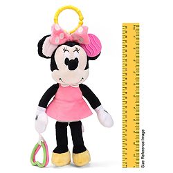 Babyhug Disney 29 cm Minnie Mouse Activity Plush Hanging Toy with Teether, Rattle & Crinkle Ear | Toy for Crib, Stroller & Car Seat | Supports Sensory Development | BIS Certified