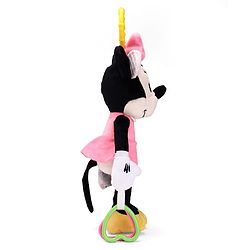 Babyhug Disney 29 cm Minnie Mouse Activity Plush Hanging Toy with Teether, Rattle & Crinkle Ear | Toy for Crib, Stroller & Car Seat | Supports Sensory Development | BIS Certified