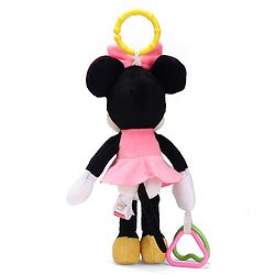 Babyhug Disney 29 cm Minnie Mouse Activity Plush Hanging Toy with Teether, Rattle & Crinkle Ear | Toy for Crib, Stroller & Car Seat | Supports Sensory Development | BIS Certified
