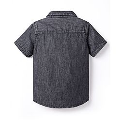 Babyhug Cotton Woven Half Sleeve Denim Washed Shirt - Black