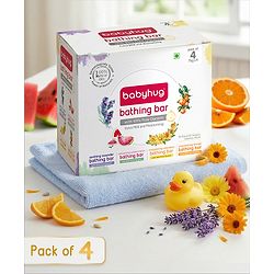 Babyhug Hydrating Bathing Bars with 99% Pure Glycerin & Coconut Oil 75 g -Pack of 4
