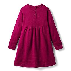 Babyhug Sweater Knit Full Sleeves Woollen Dress with Cable Knit Design - Burgandy