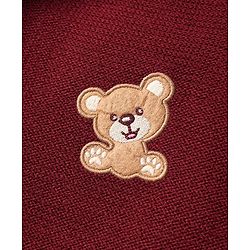 Babyhug Knit Full Sleeves Hooded Front Open Sweater with Bear Patch - Dark Red