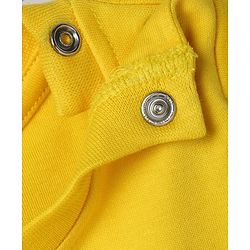 Babyhug 100% Cotton Interlock Knit Half Sleeves Romper with Animal Print - Yellow