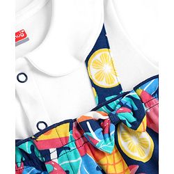 Babyhug 100% Cotton Interlock Knit Full Sleeves Romper with Tropical Theme Print - Multicolor