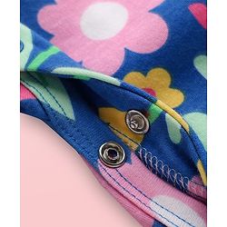 Babyhug 100% Cotton Interlock Knit Full Sleeves Romper with Floral Print - Multicolor