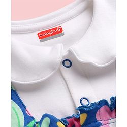 Babyhug 100% Cotton Interlock Knit Full Sleeves Romper with Floral Print - Multicolor