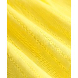 Babyhug Cotton Knit Full Balloon Sleeves Solid Frock With Sunflower Sling Bag - Yellow